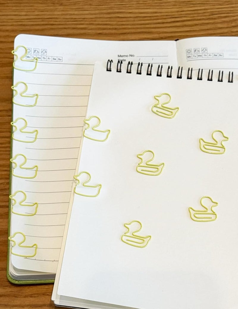 Daxtril Cute Paper Clips, 60PCS Duck Shaped Paper Clips Bookmarks, Small Gifts for Coworkers, Cute School Supplies, Unique Office Supplies Funny Gifts Holder Desk Decor, Christmas Gifts, Yellow - Image 3